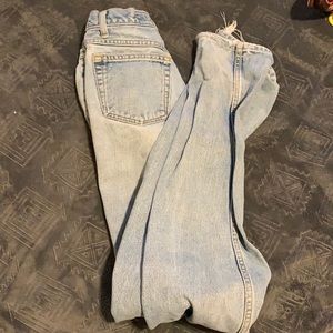 Jeans shoes dress vest jumpsuit shirt